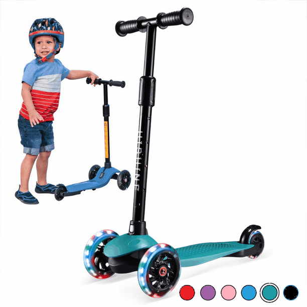 BAYTTER childrens scooter Three Wheel Little Kids Kick scooter Lightweight with adjustable handle & LED Light Up Wheels for children Aged 3-5+ up to 100kg loadable